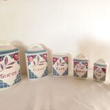 Series of 6 Sarreguemines spice jars