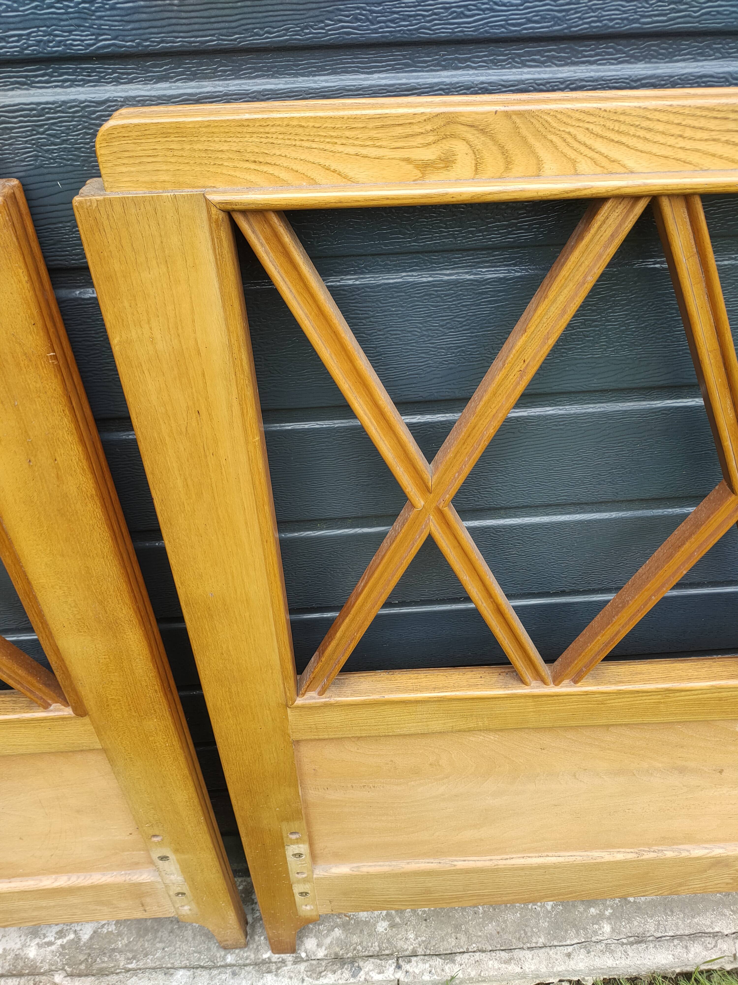 pair of antique solid wood headboards