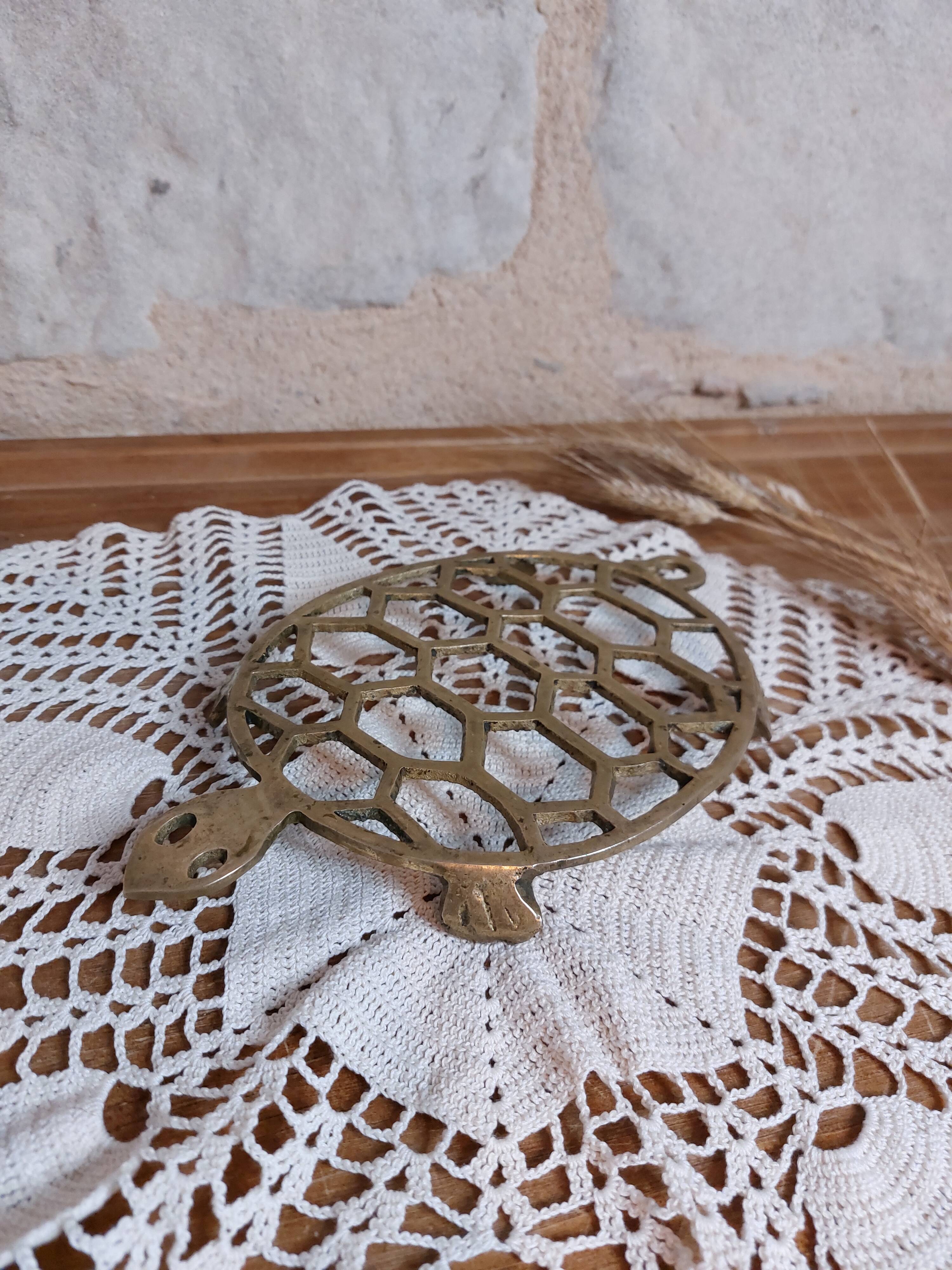 Old brass turtle trivet