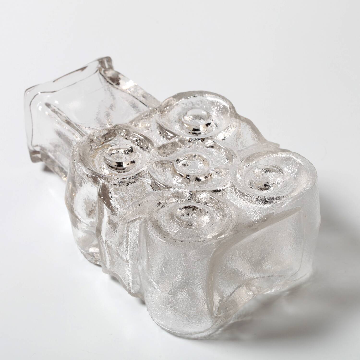 Pressed Glass Vase On The Rocks by Heiner Düsterhaus / Walther Glas / 1972