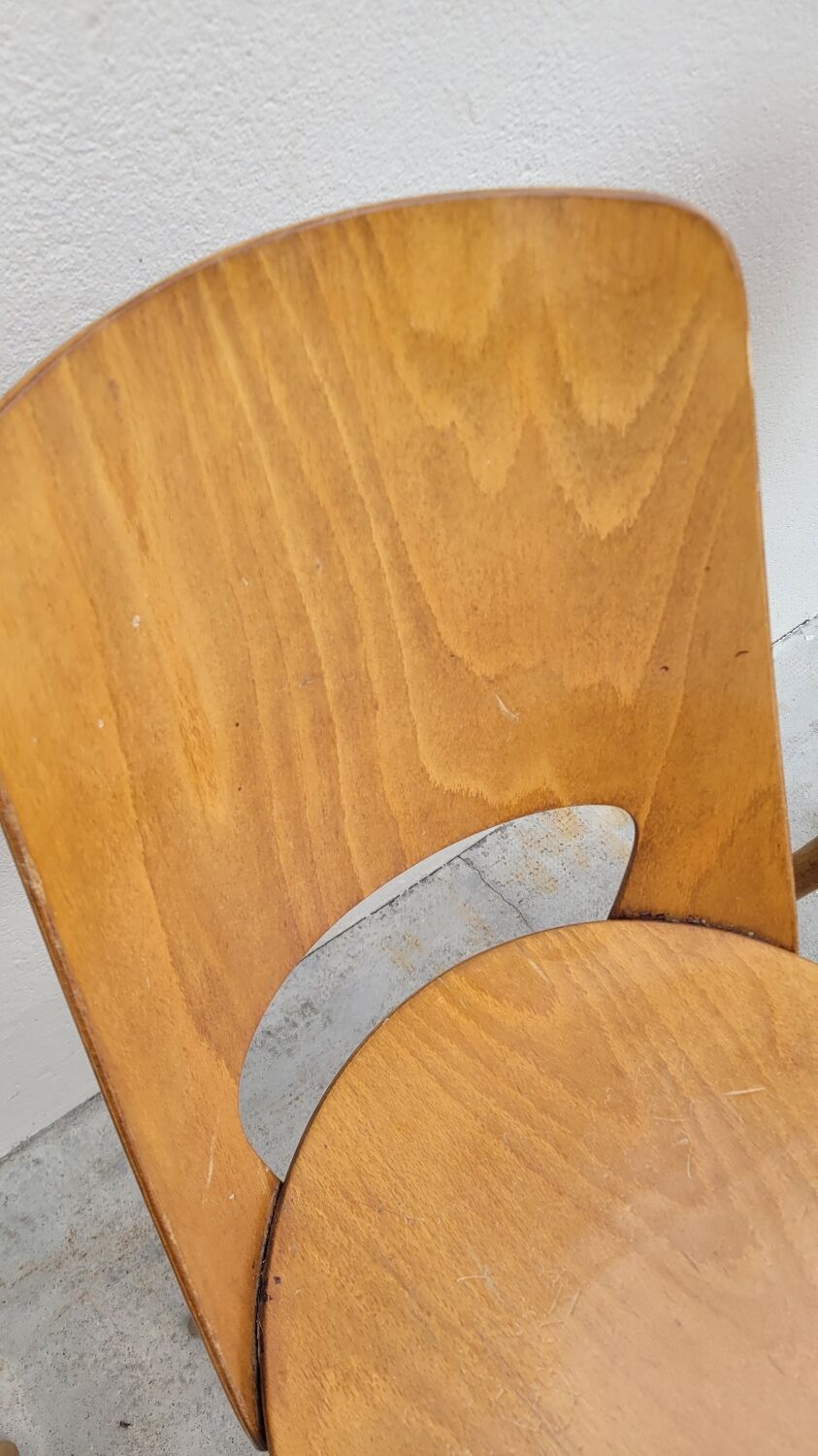 Series of 4 Baumann bistro chairs model Mondor 1950 vintage