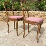 Paire de chaises en acajou style Louis XV