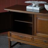 Danish enfilade from the mid-modern century in dark stained oak, 1960s.