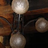 art deco globe chandelier