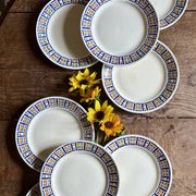 Set of 8 antique flat plates - Robinson de Badonvillier