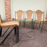 Chaises fer forgé rotin vintage