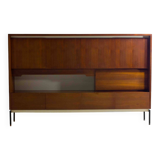 Minimalist backlit highboard in teak, Belgium 1960s