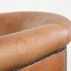 Vintage sheepskin club armchair in a beautiful light cognac colour