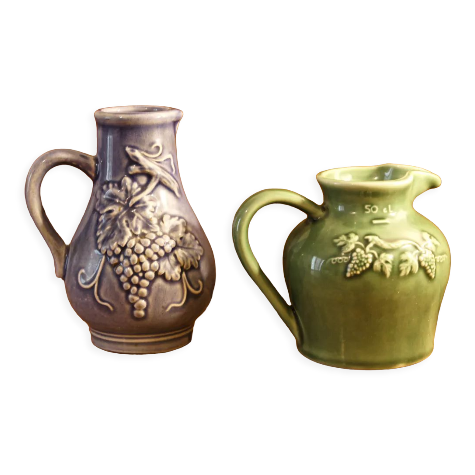 Set of two bistro pitchers  Revol France