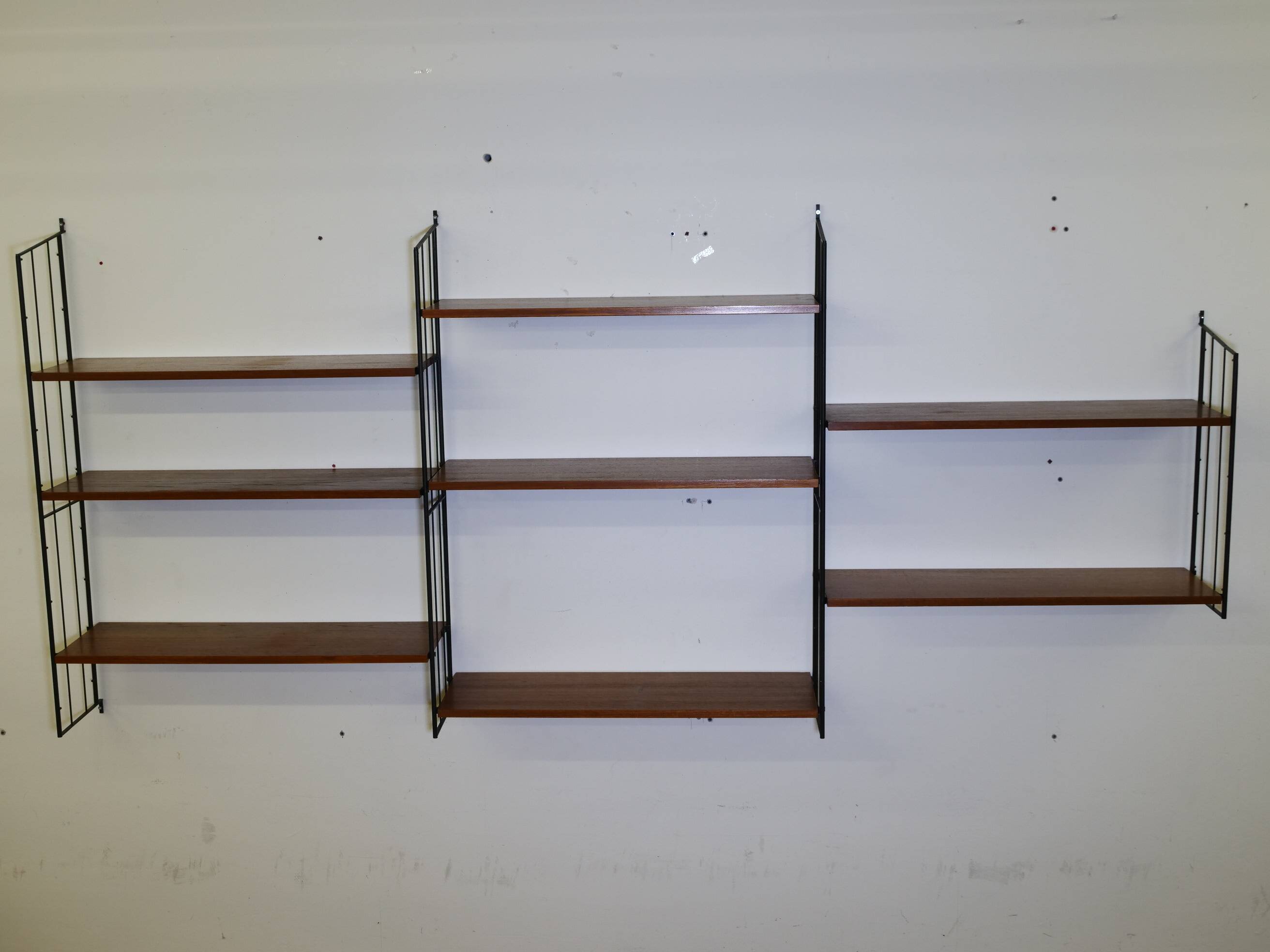 Modular teak storage unit in mid-century style, set of 12, 1960s.