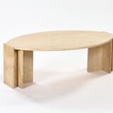 Travertine coffee table, Italian design of the 80s