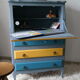 Bureau enfant dos d'âne vintage relooké