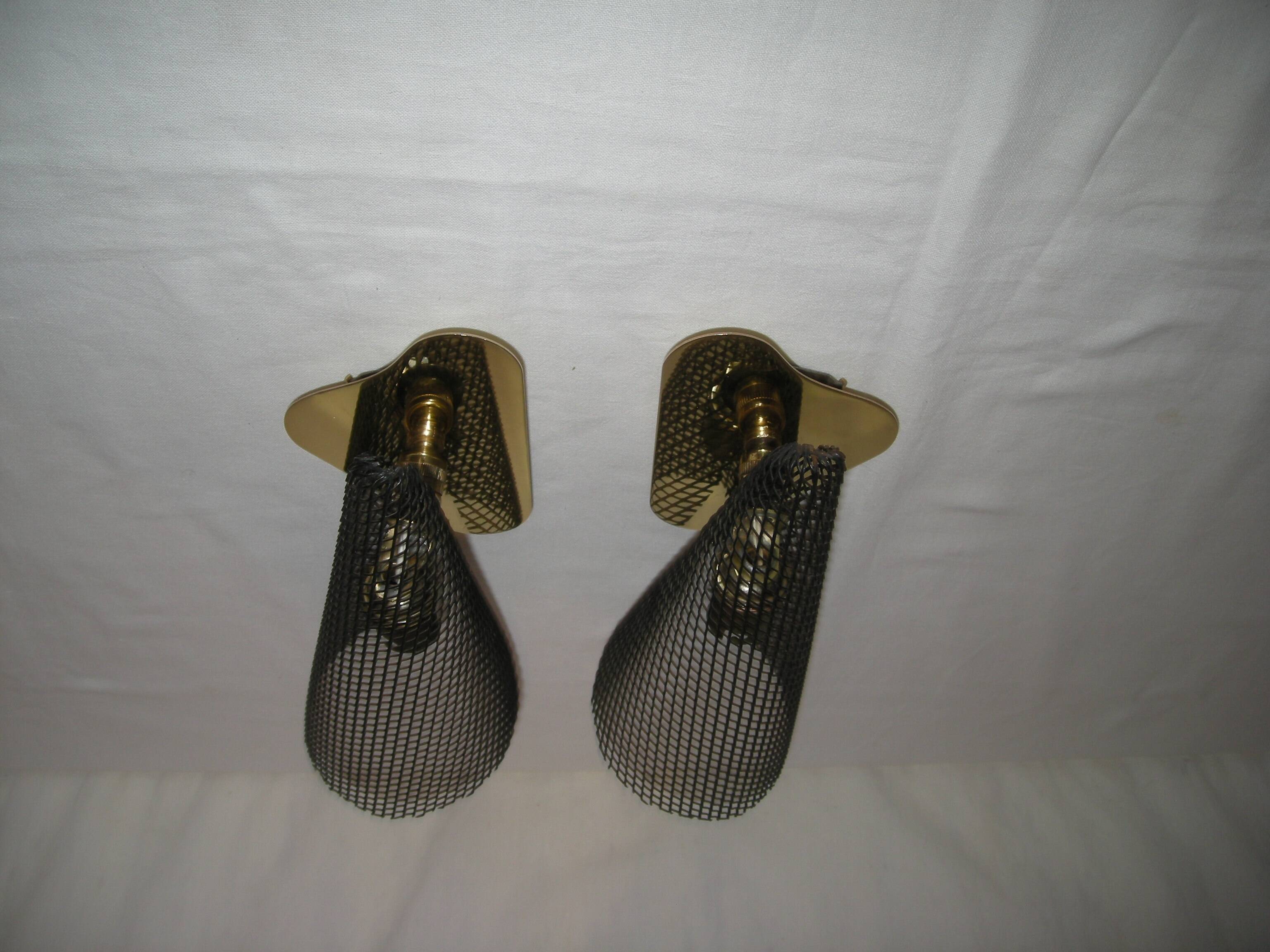 Pair of conical wall lights from the 50s
