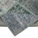 Handwoven turkish contemporary 205 cm x 302 cm grey patchwork carpet