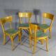 Set de 4 chaises Baumann 1955, cuisine - bistrot, assises linoléum