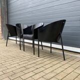 4x Original labeled Black Costes dining chairs by Philippe Starck