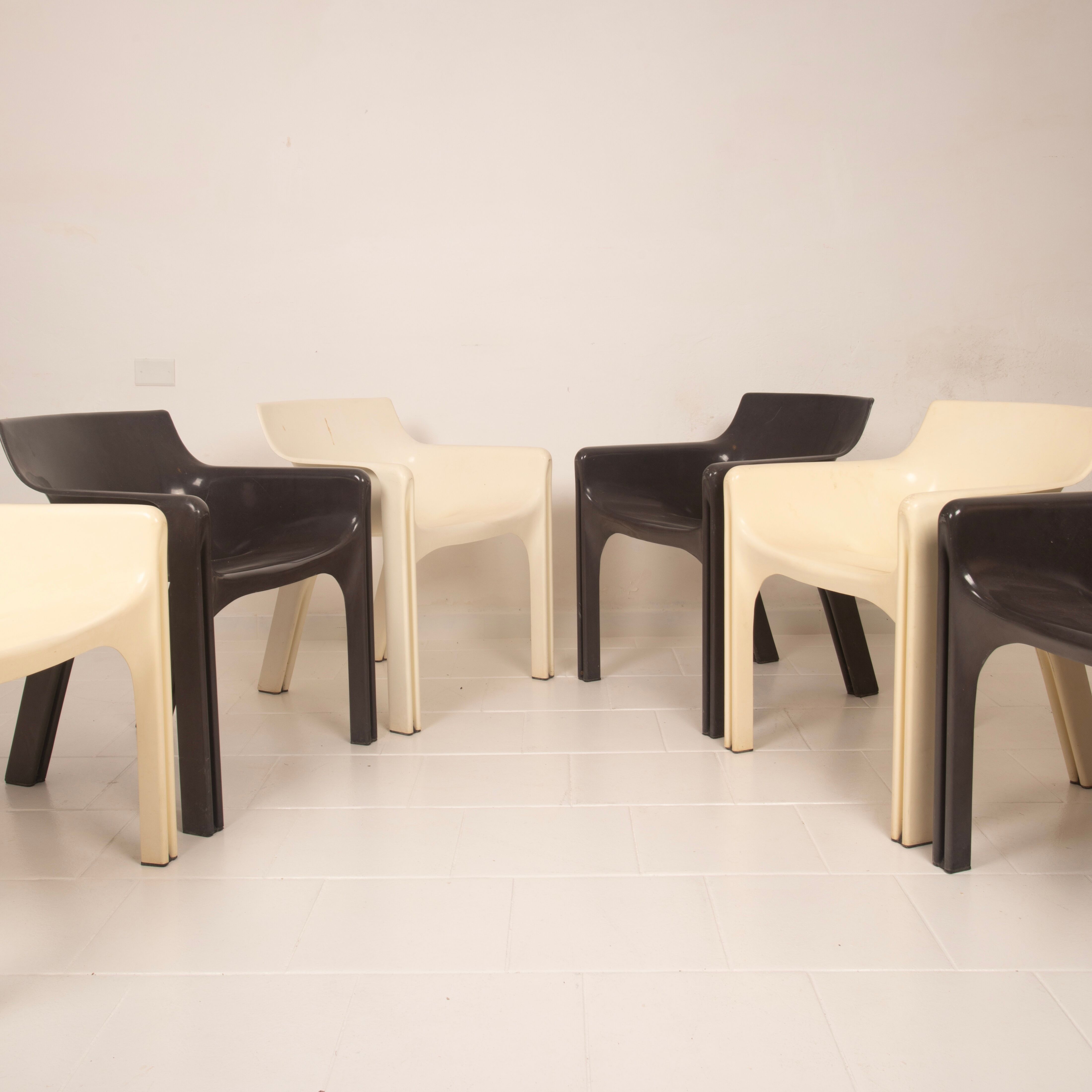 Ensemble de six fauteuils Gaudì par Vico Magistretti pour Artemide