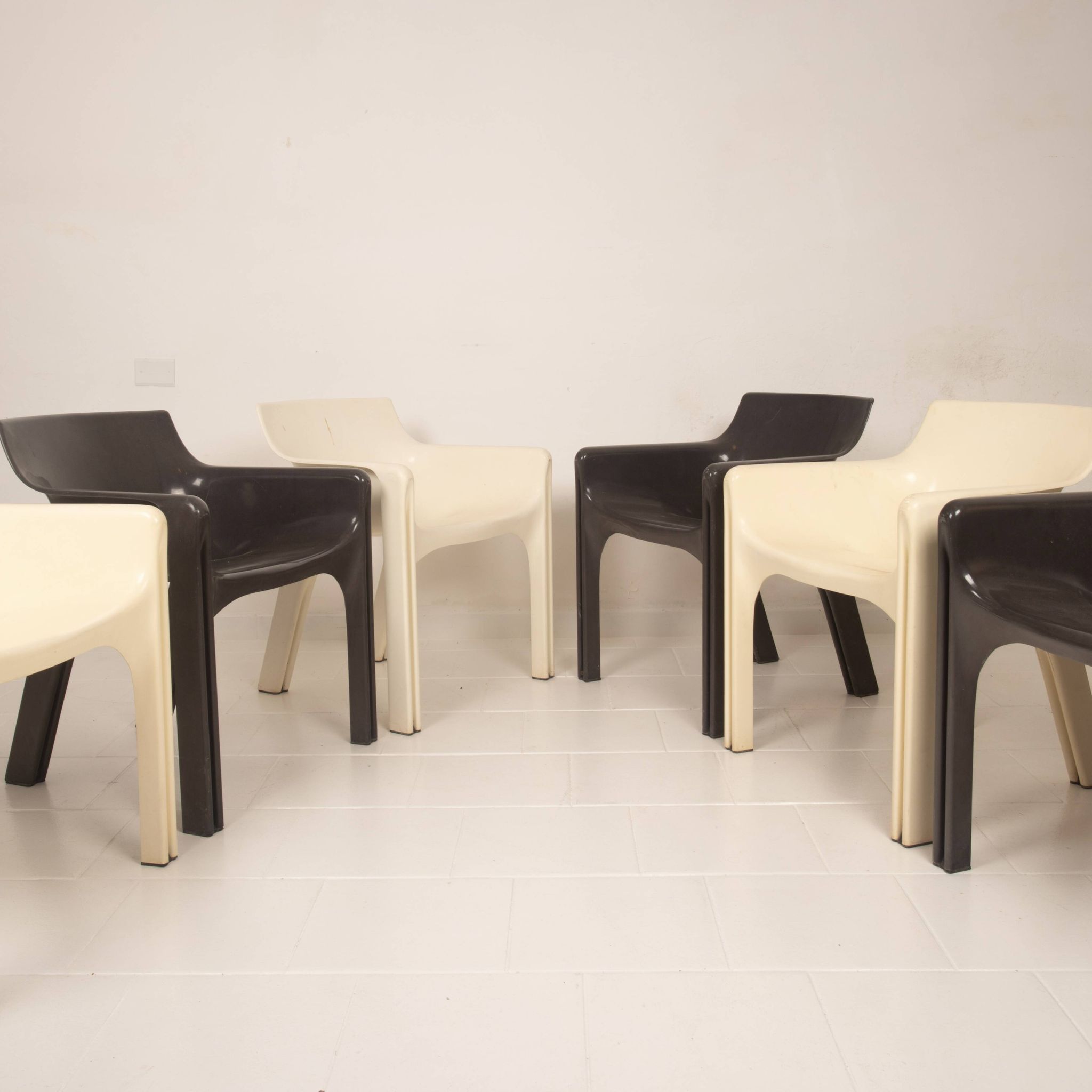 Set of six Gaudì Armchairs by Vico Magistretti for Artemide