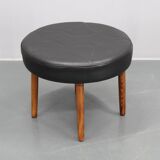 1960s Leather Danish Stool