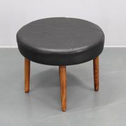 Tabouret danois en cuir des années 1960