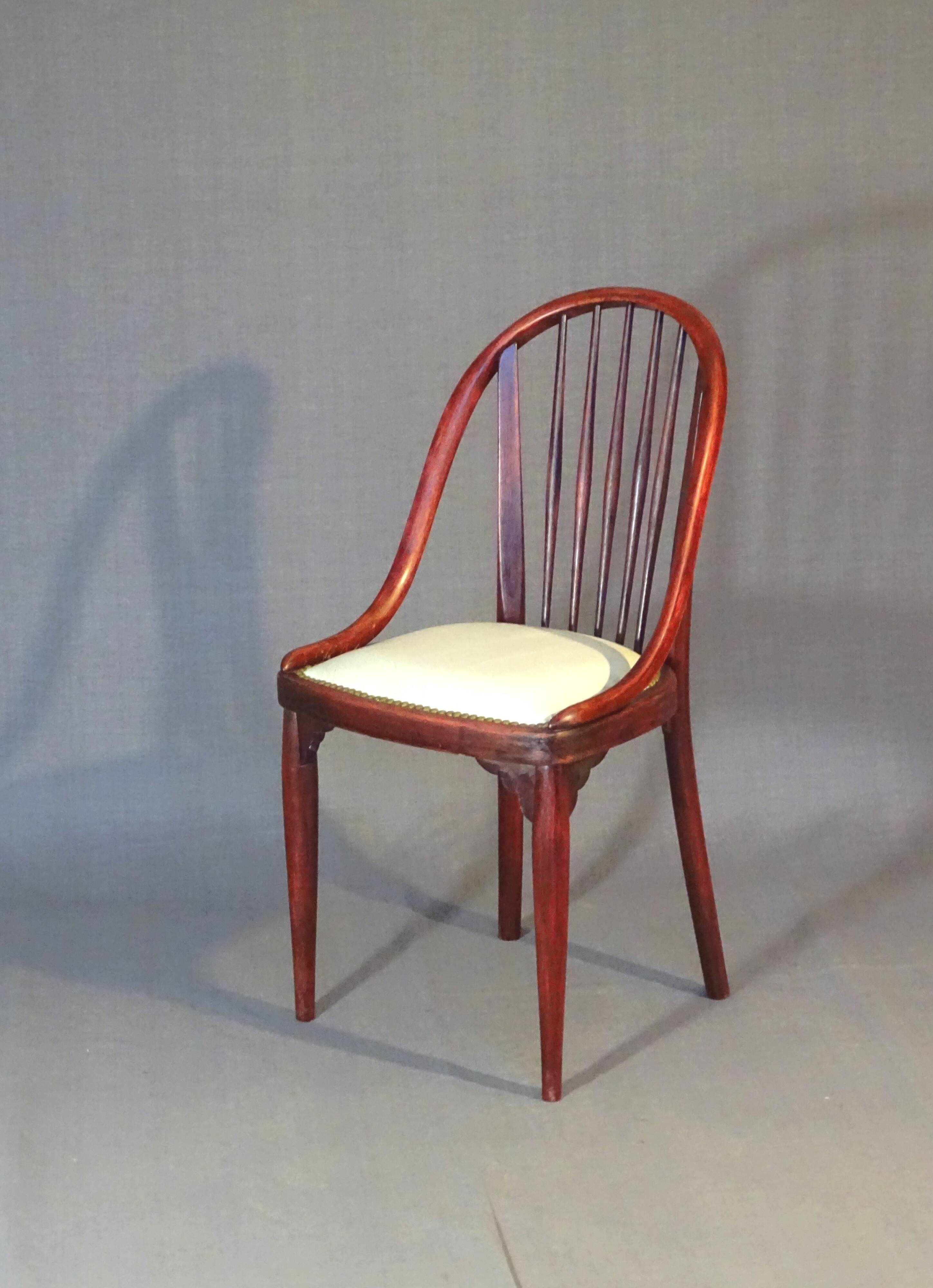 Chair/armchair Thonet No. A846, 1928/30, by Otto Prutscher, leather seat.