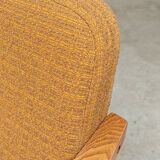 Paire de fauteuils Tchèque tissu chiné moutarde 1960