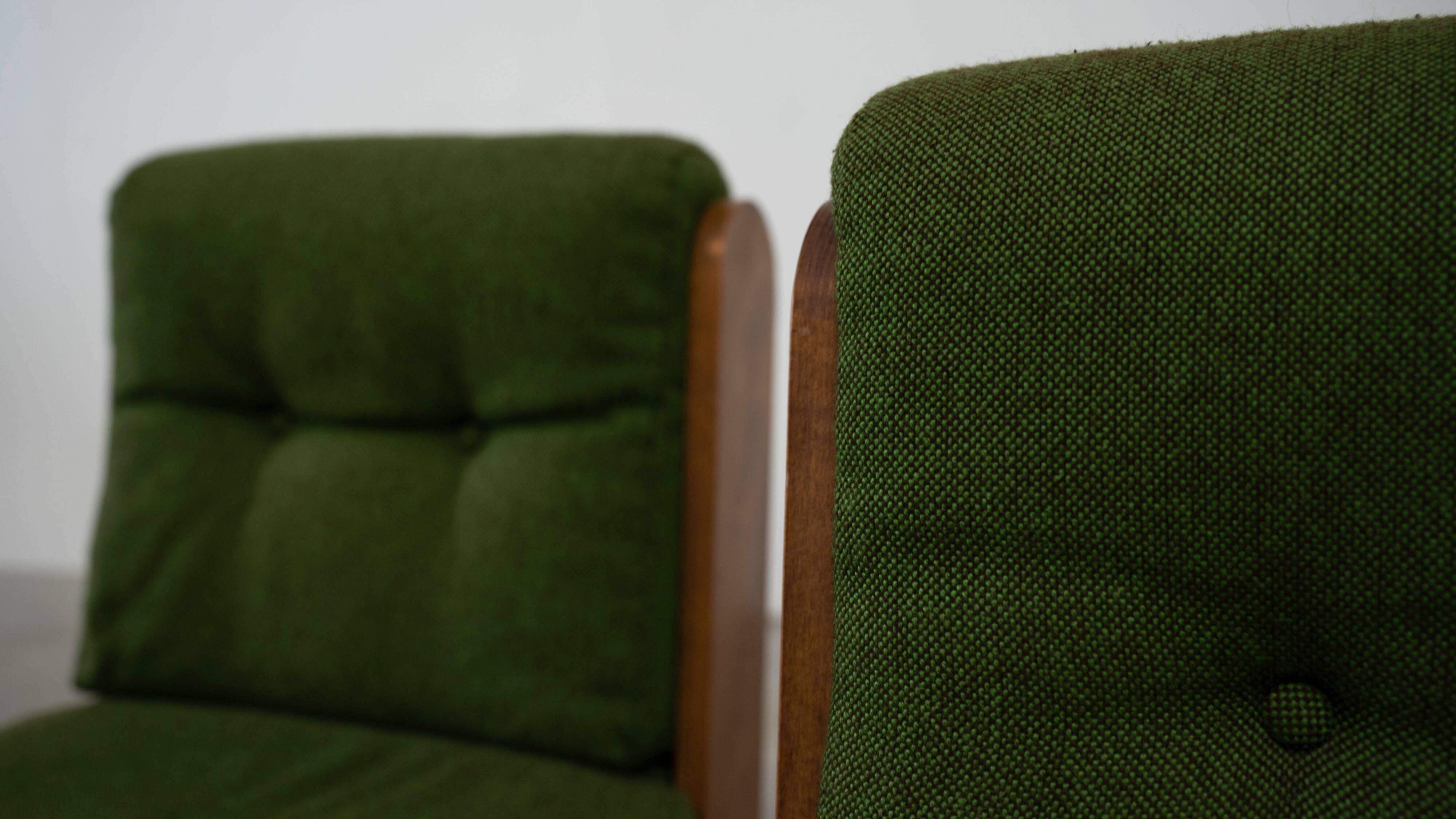 Ensemble de 2 fauteuils lounge verts français