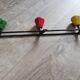 Coat racks steel 3 wood balls