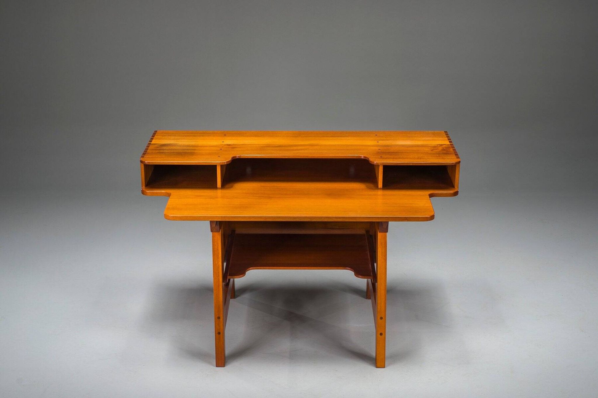 Mid-century modern teak desk, 1980s