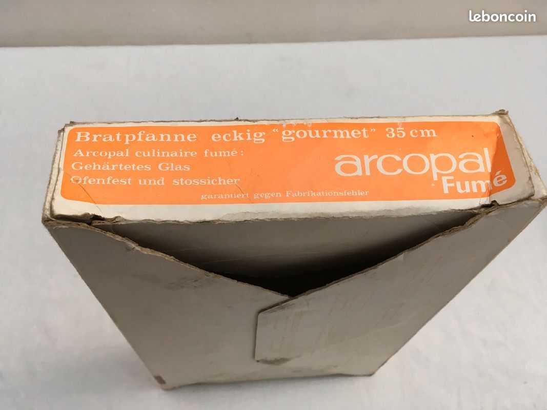 Dish vintage rectangular 35 cm arcopal smoked "gourmet" for oven