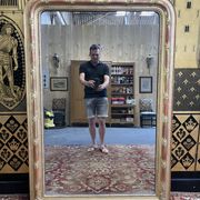 Miroir époque Louis Philippe en stuc doré 100x147cm