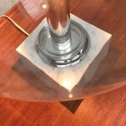 Mid-century glass and marble table lamp 3480 by Erco, 1960s.
