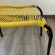 Yellow scoubidou ottoman