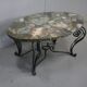 Table basse en marbre et fer forgé 1950