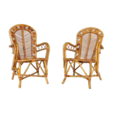 2 fauteuils bambou “wicker chairs”