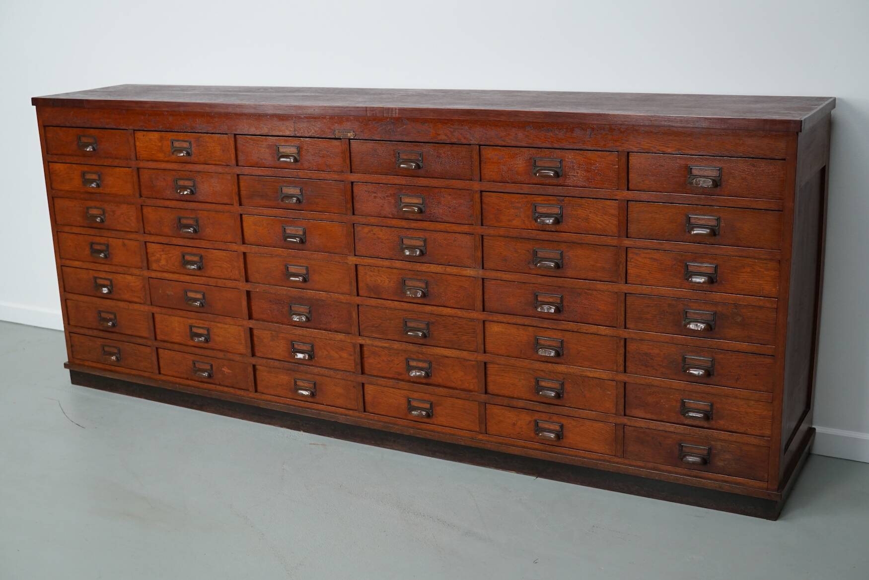 Large Dutch oak apothecary / filing cabinet or sideboard, 1930s