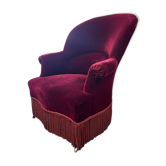 Vintage burgundy fringed armchair/chair