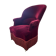 Vintage burgundy fringed armchair/chair