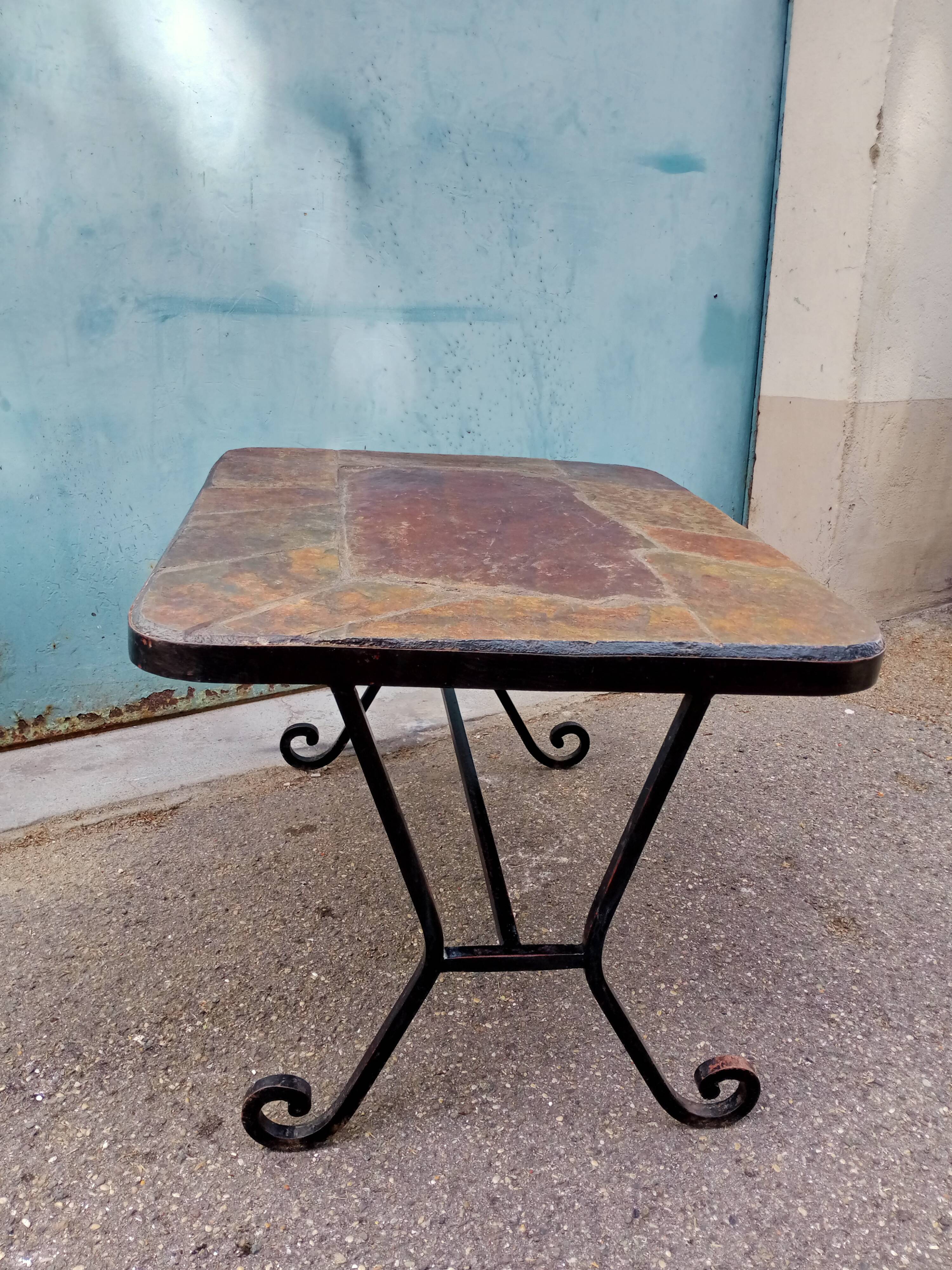 Table basse années 60 fer forgé