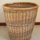 Large BASKET Vintage WICKER Wooden Rim