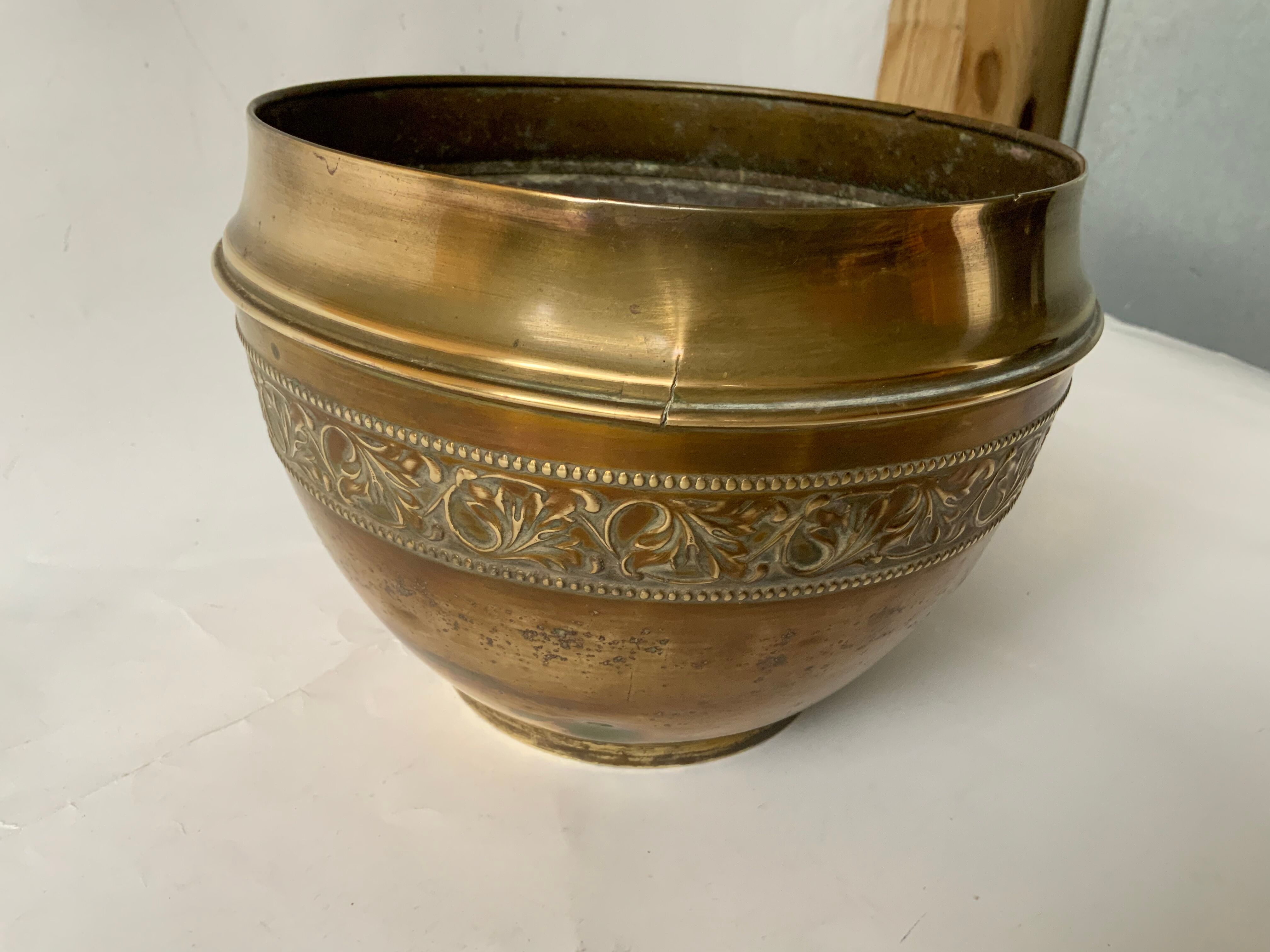 Cache pot en laiton vintage