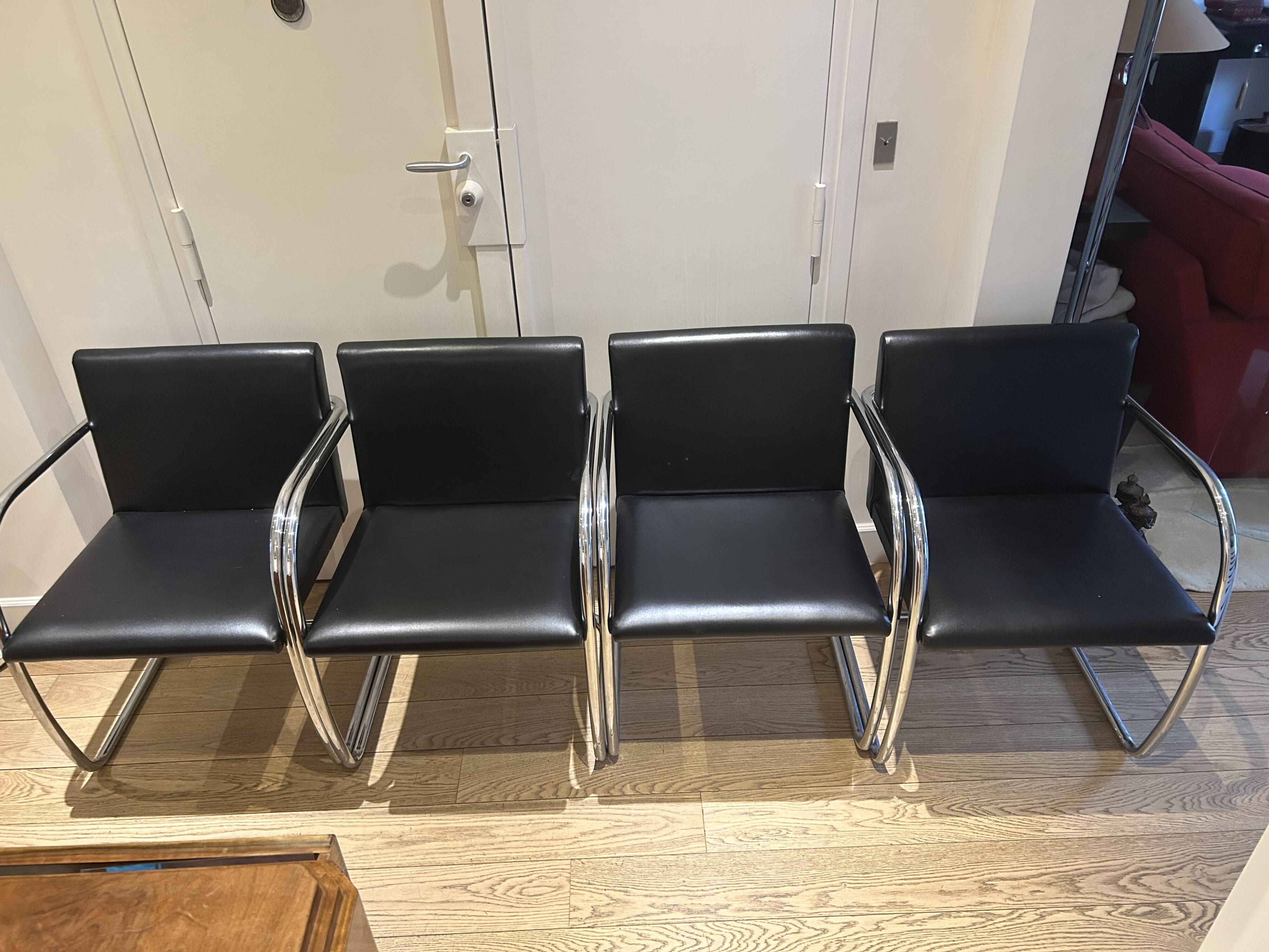 Set of 4 Mies van der Rohe chairs