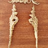 Antique bronze ornaments and pediment