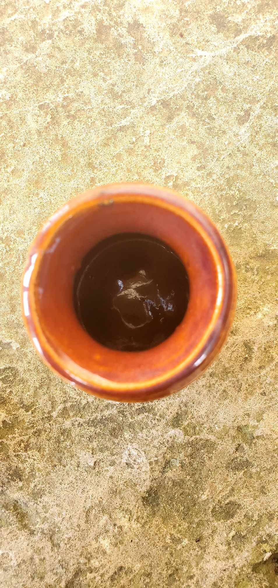 Set of 3 two-tone stoneware pots