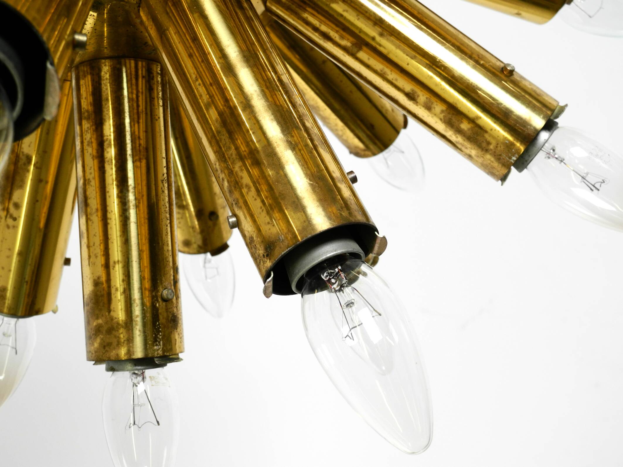 XXL 1960s Space Age brass ceiling lamp by J.T. Kalmar with 43 arms | 66 cm