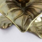 Brass leaf candle holder