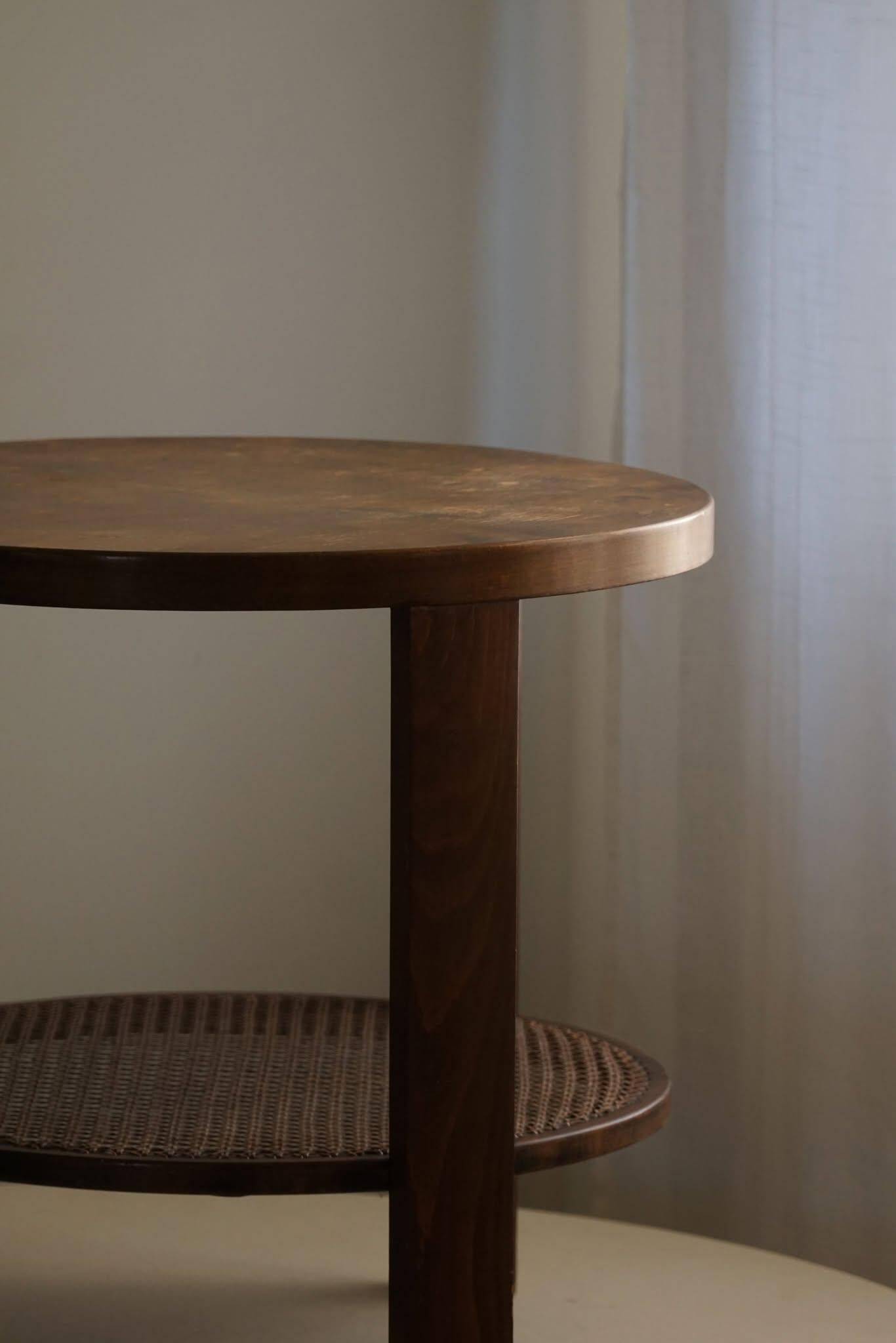 Modern Danish, Lacquered Beech Side Table, Fritz Hansen, "Model 1535", 1940s