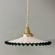 Suspension globe vintage en opaline bleue