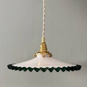 Suspension globe vintage en opaline bleue