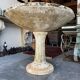 Vintage casted stone garden bowl on pedestal